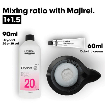 L'oreal Professionnel Paris Majirel Hair Color - 3.0 (Dark Brown) (60ml) + Oxydant Creme 20 Vol. 6% Developer (495ml)