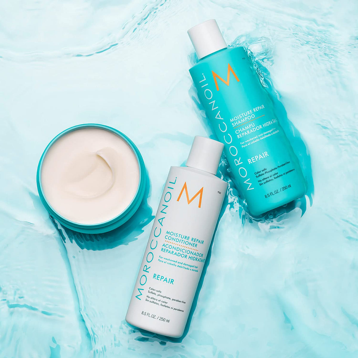 Moroccanoil Moisture Repair Shampoo with Argan Oil, Keratin, Fatty Acids for Revives Damaged Hair (250ml)