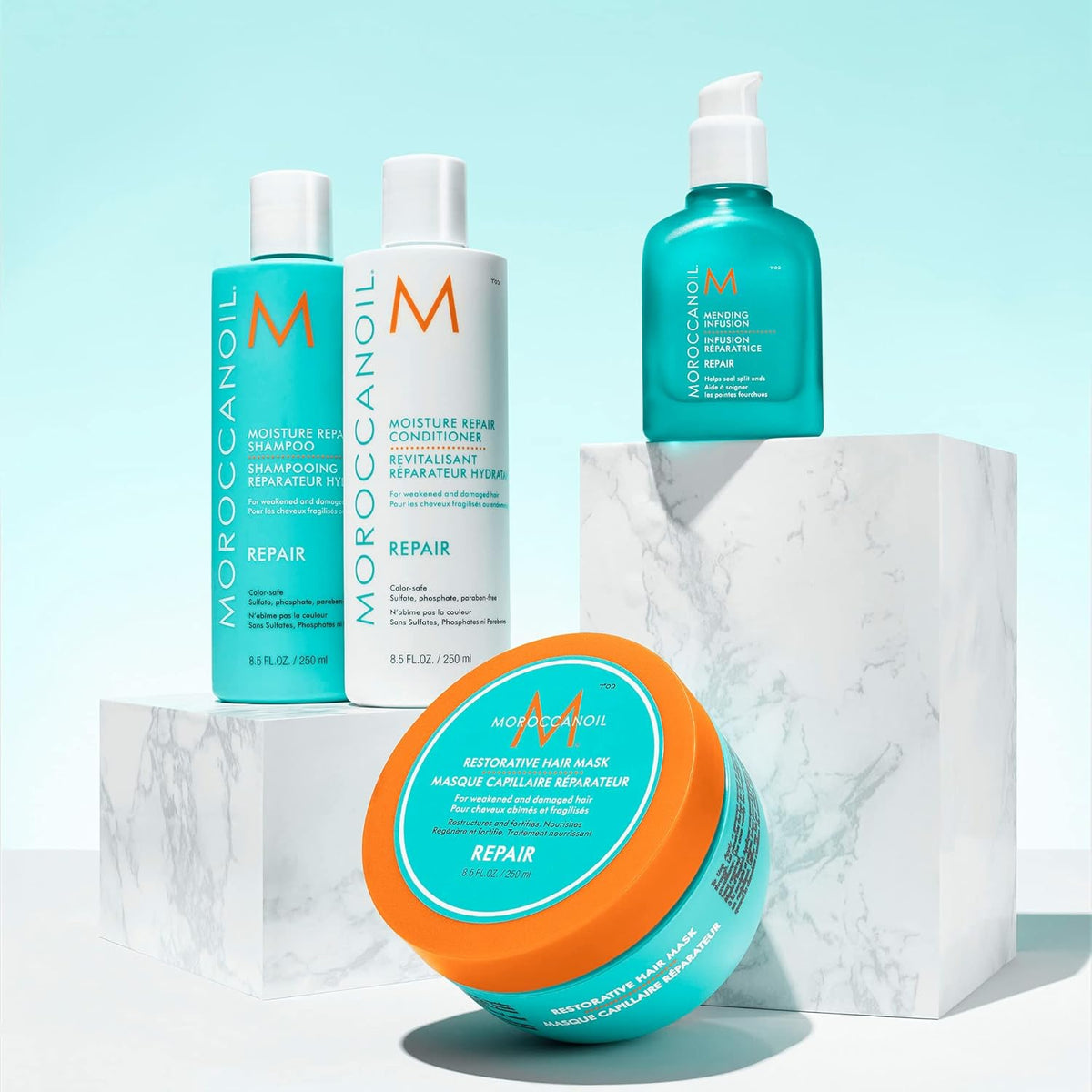 Moroccanoil Moisture Repair Shampoo with Argan Oil, Keratin, Fatty Acids for Revives Damaged Hair (250ml)