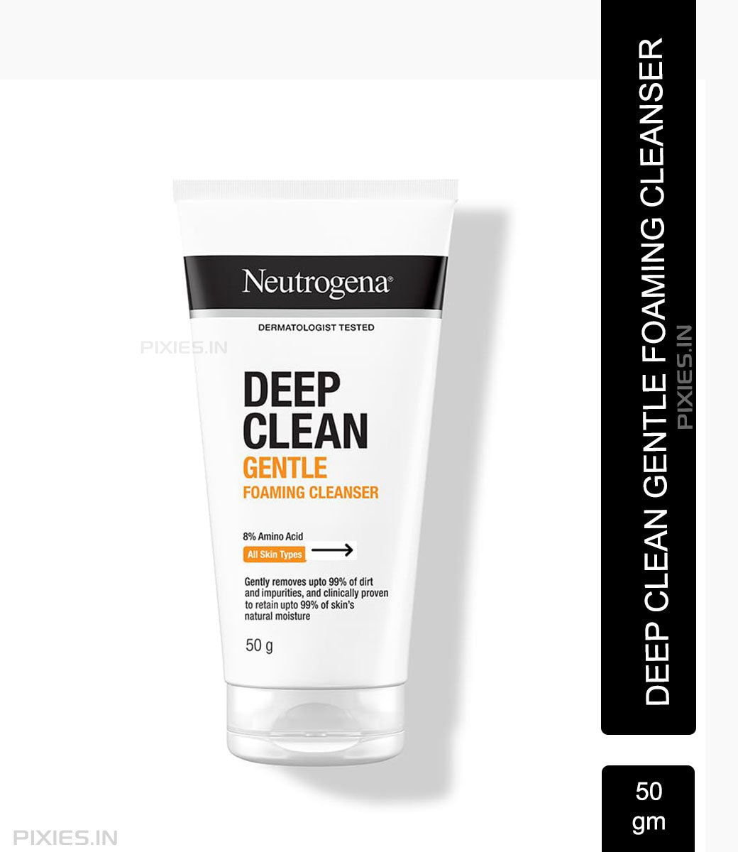 Neutrogena Deep Clean Gentle Foaming Cleanser - Moisturizing Face Wash for Normal to Sensitive Skin (50gm)