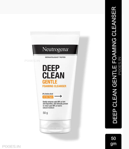 Neutrogena Deep Clean Gentle Foaming Cleanser - Moisturizing Face Wash for Normal to Sensitive Skin (50gm)