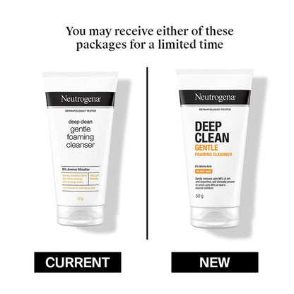 Neutrogena Deep Clean Gentle Foaming Cleanser - Moisturizing Face Wash for Normal to Sensitive Skin (50gm)