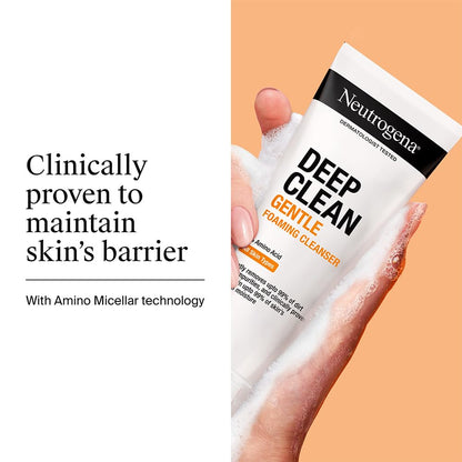 Neutrogena Deep Clean Gentle Foaming Cleanser - Moisturizing Face Wash for Normal to Sensitive Skin (50gm)