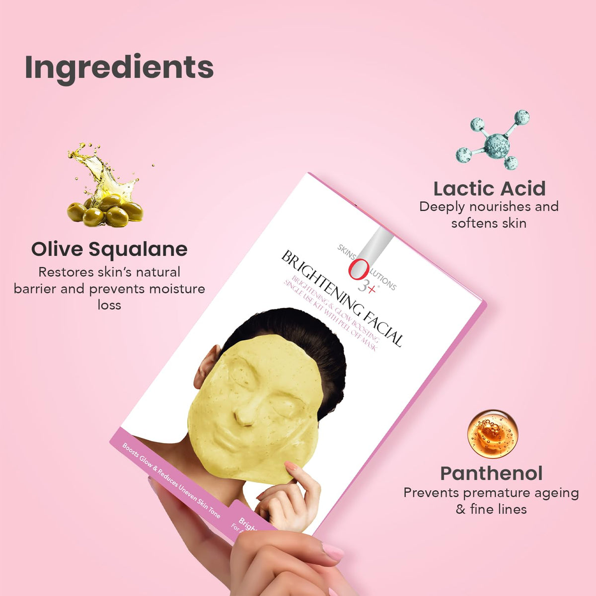 O3+ Brightening Facial Kit With Brightening & Glow Boosting Peel Off Mask (40gm+5ml)