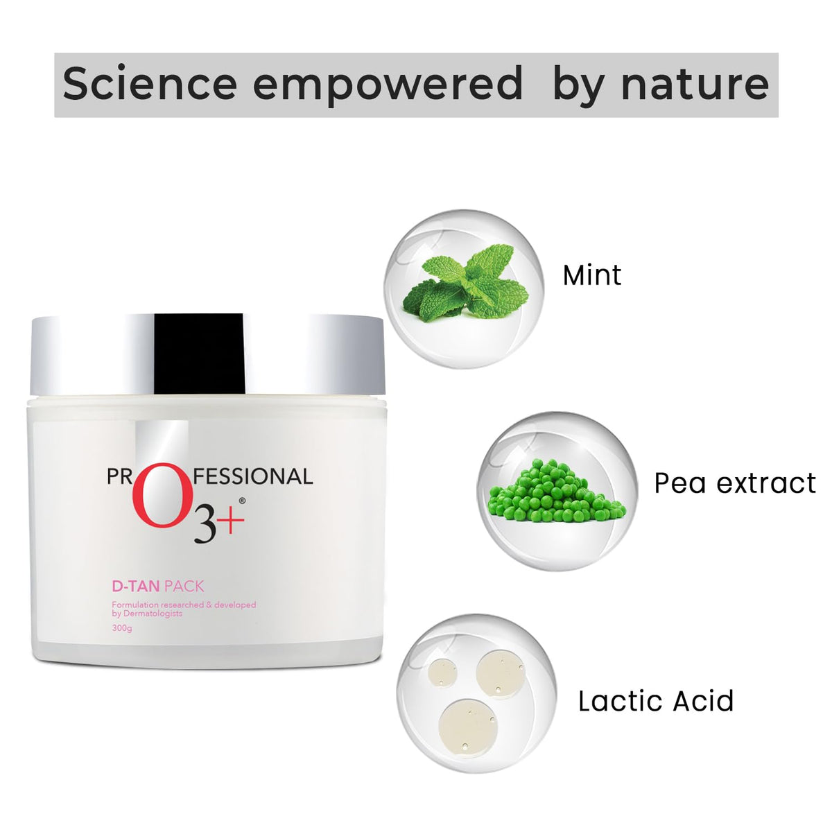 O3+ D -TAN Face Pack for Tan Removal & Glowing Skin - Detan Mask for All Skin Types (300gm)
