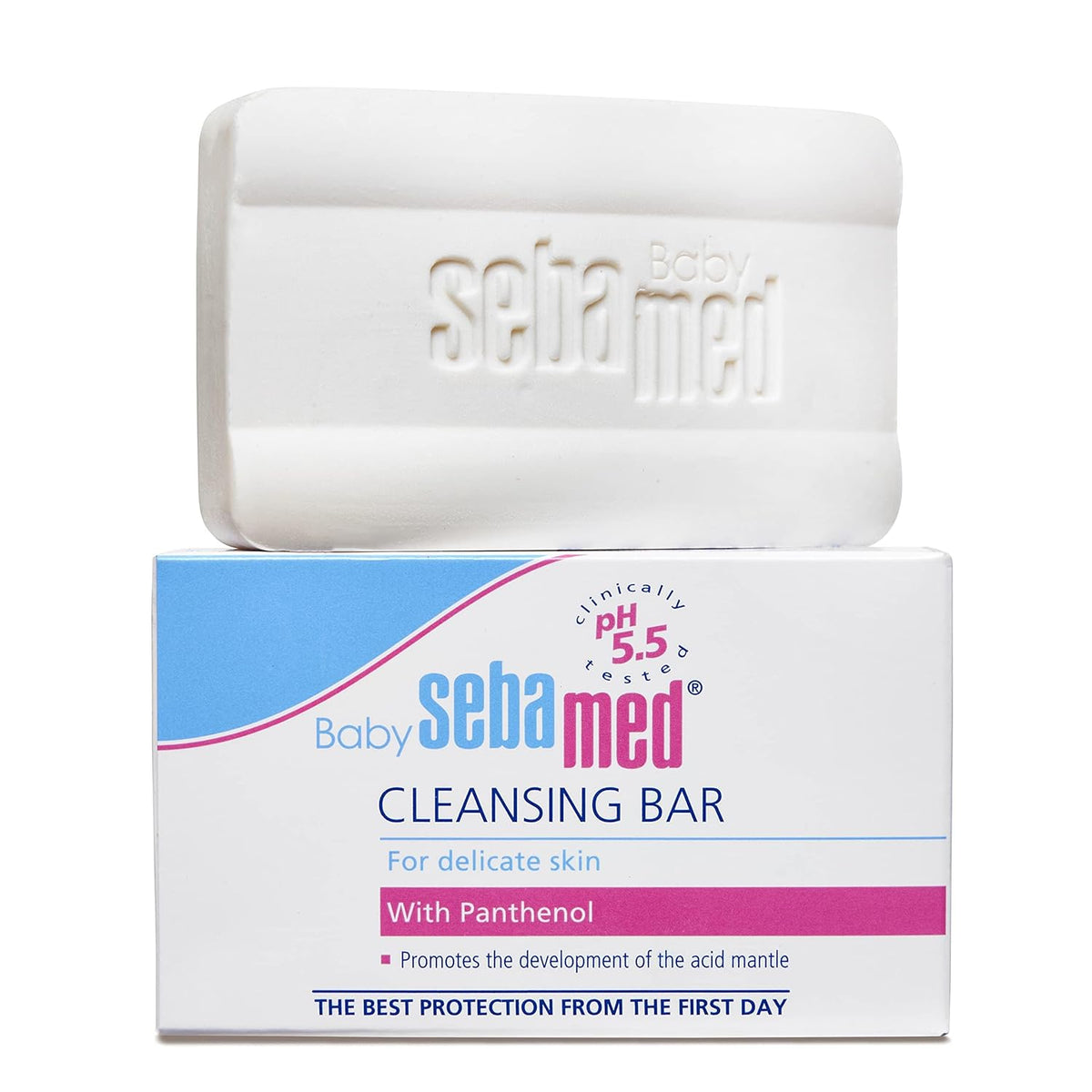 Sebamed Baby Cleansing Bar, pH 5.5 , Newborn Bathing, Soap Free, Tear Free (100gm)