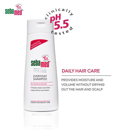 Sebamed Everyday Shampoo,PH 5.5, Normal To Dry Hair, Extra Mild Formula, Gives Moisture & Volume (200ml)