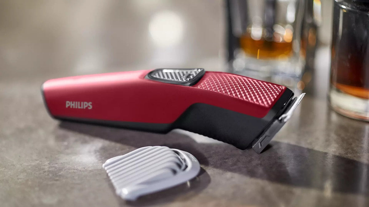 Philips BT1235/18 Beard Trimmer 1000 Series, 60 min Trimmer for Men (Maroon)