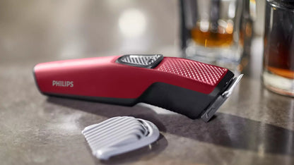 Philips BT1235/18 Beard Trimmer 1000 Series, 60 min Trimmer for Men (Maroon)
