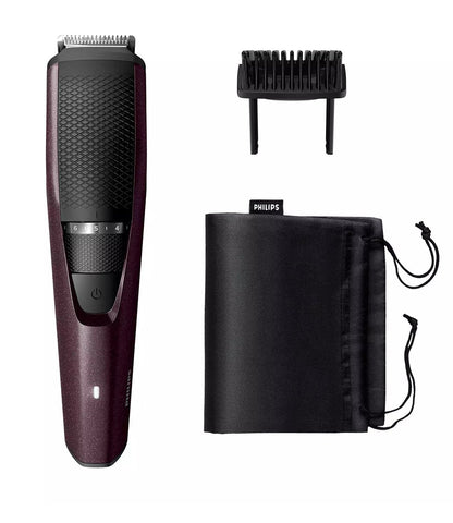 Philips BT3125/15 Beard Trimmer 3000 Series, 45 Min Trimmer for Men (Maroon)
