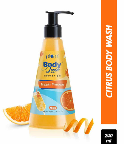 Plum Bodylovin' Trippin' Mimosas Shower Gel, Citrus Fragrance, Non-drying, All Skin Types (240ml)