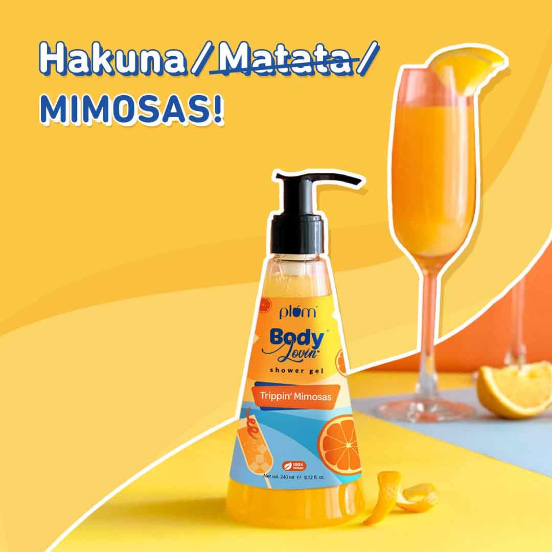 Plum Bodylovin' Trippin' Mimosas Shower Gel, Citrus Fragrance, Non-drying, All Skin Types (240ml)