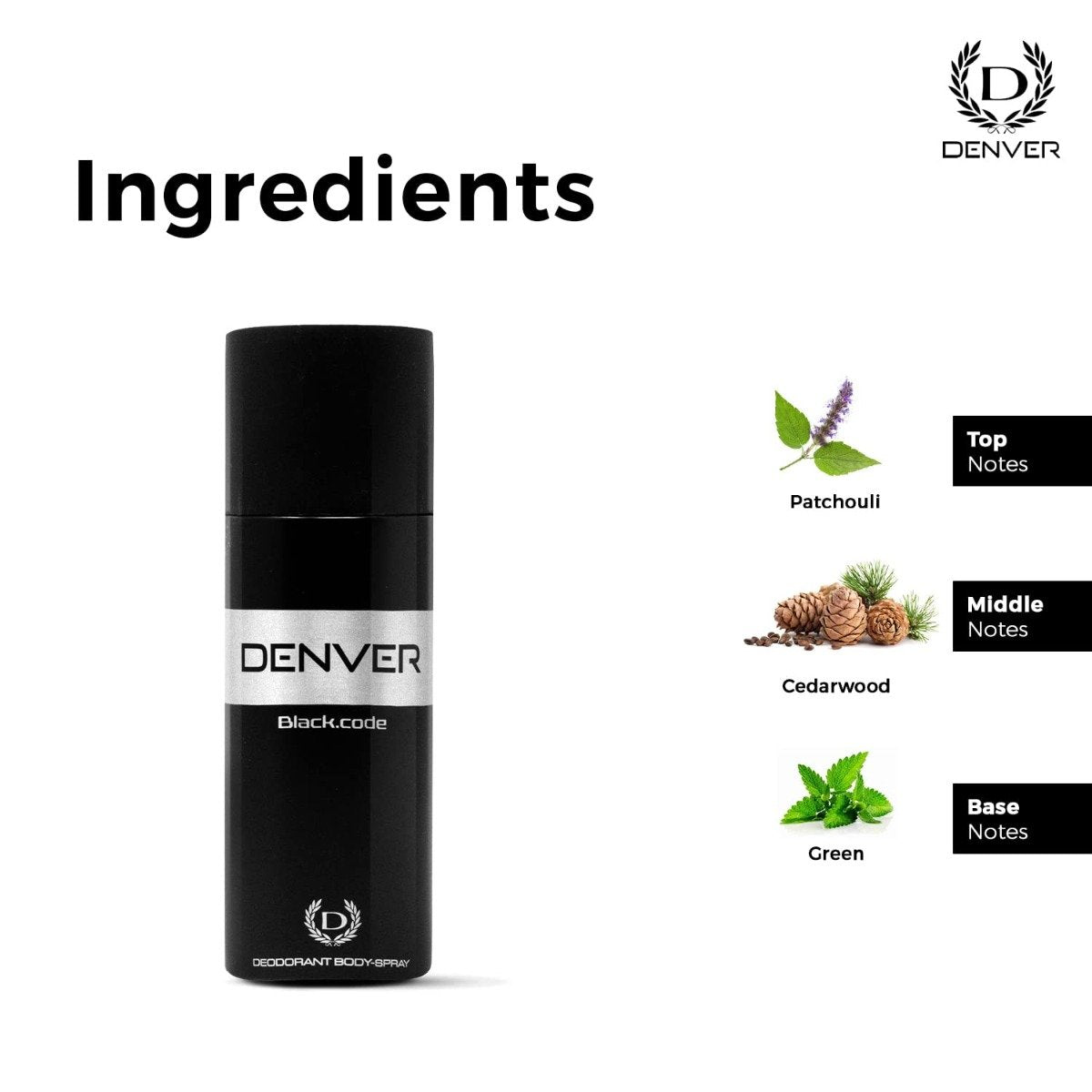 Denver Black.code Deodorant Body Spray (150ml)