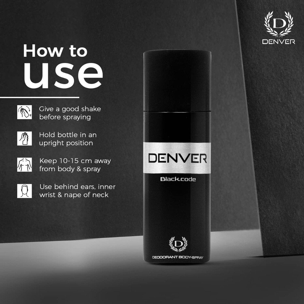 Denver Black.code Deodorant Body Spray (150ml)