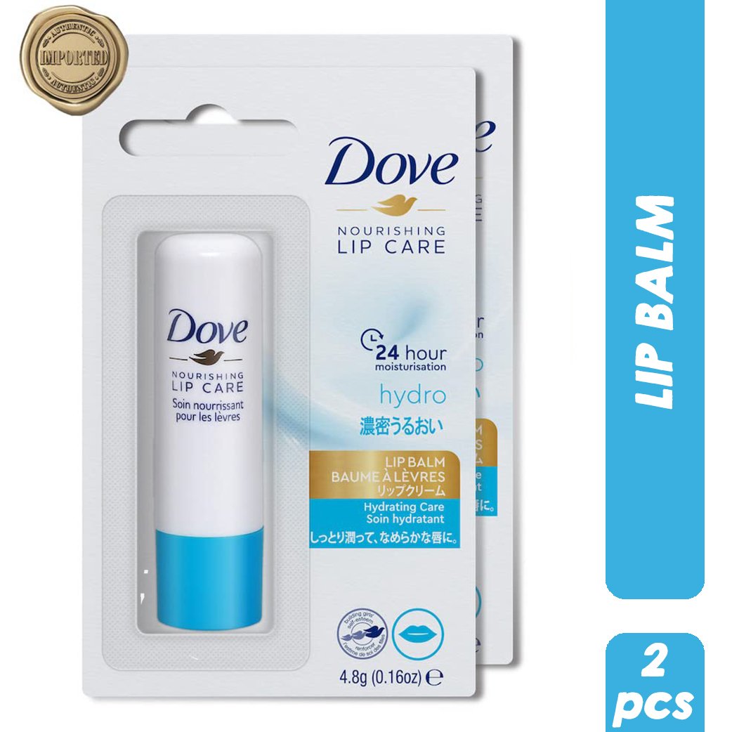 Dove Hydro Nourishing Lip Care, Lip Balm, 24 Hours Hydration (Pack of 2)