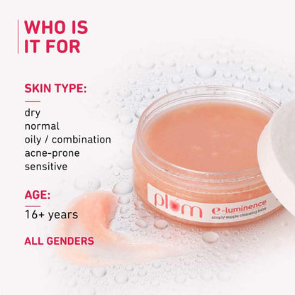 Plum E-Luminence Simply Supple Cleansing Balm- Non-Drying Face, Lip & Eye Waterproof Makeup Remover (90gm)