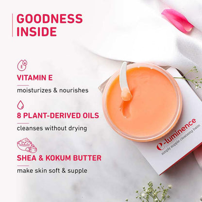 Plum E-Luminence Simply Supple Cleansing Balm- Non-Drying Face, Lip & Eye Waterproof Makeup Remover (90gm)