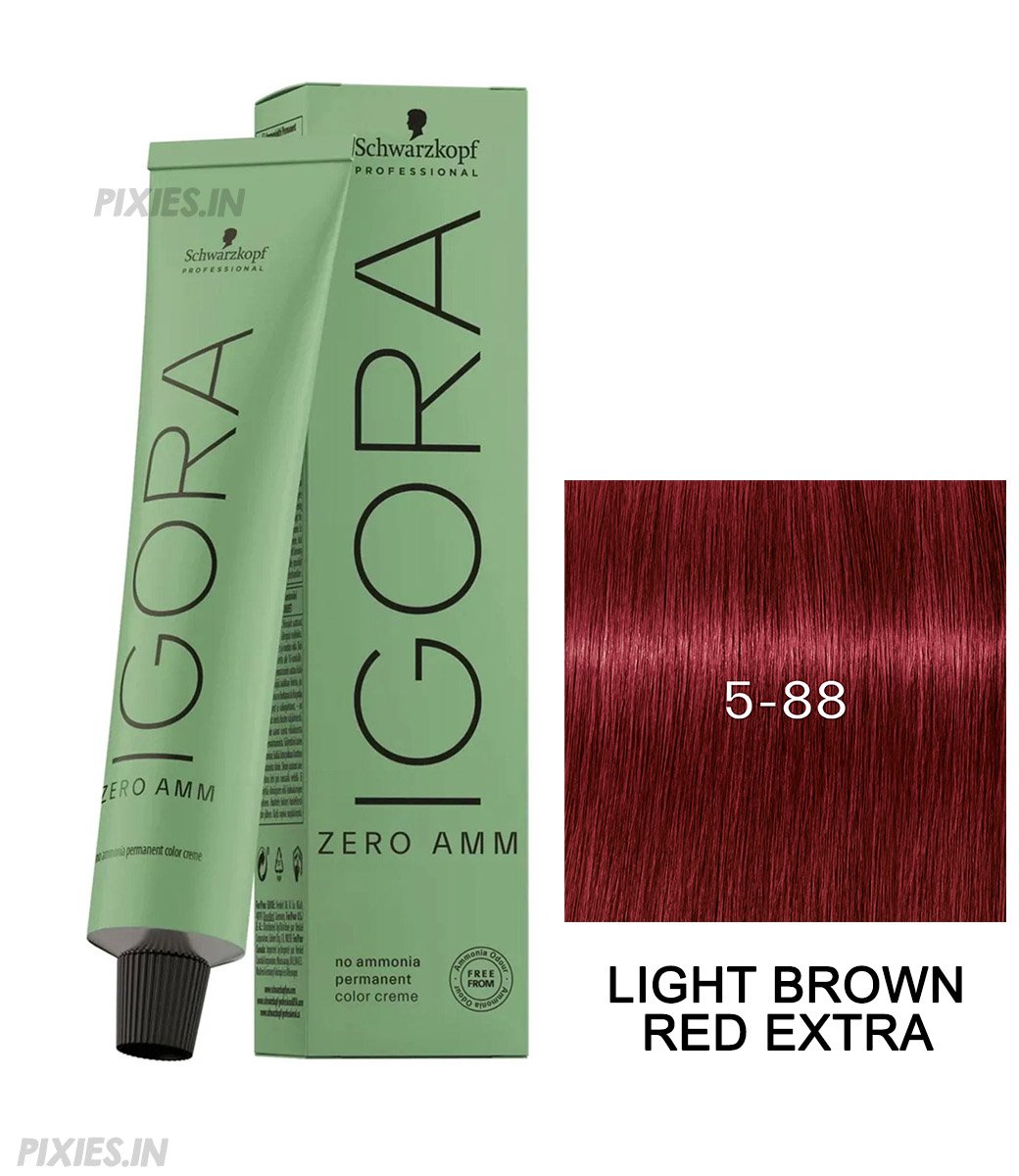 Schwarzkopf Professional Igora Zero AMM Ammonia-Free Color Cream (5-88 Light Brown Red Extra) (60ml)