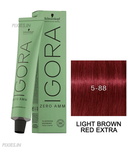 Schwarzkopf Professional Igora Zero AMM Ammonia-Free Color Cream (5-88 Light Brown Red Extra) (60ml)