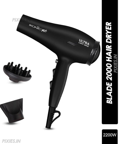 Ikonic Me Ultralight 2000 Hair Dryer - Black (850gm)