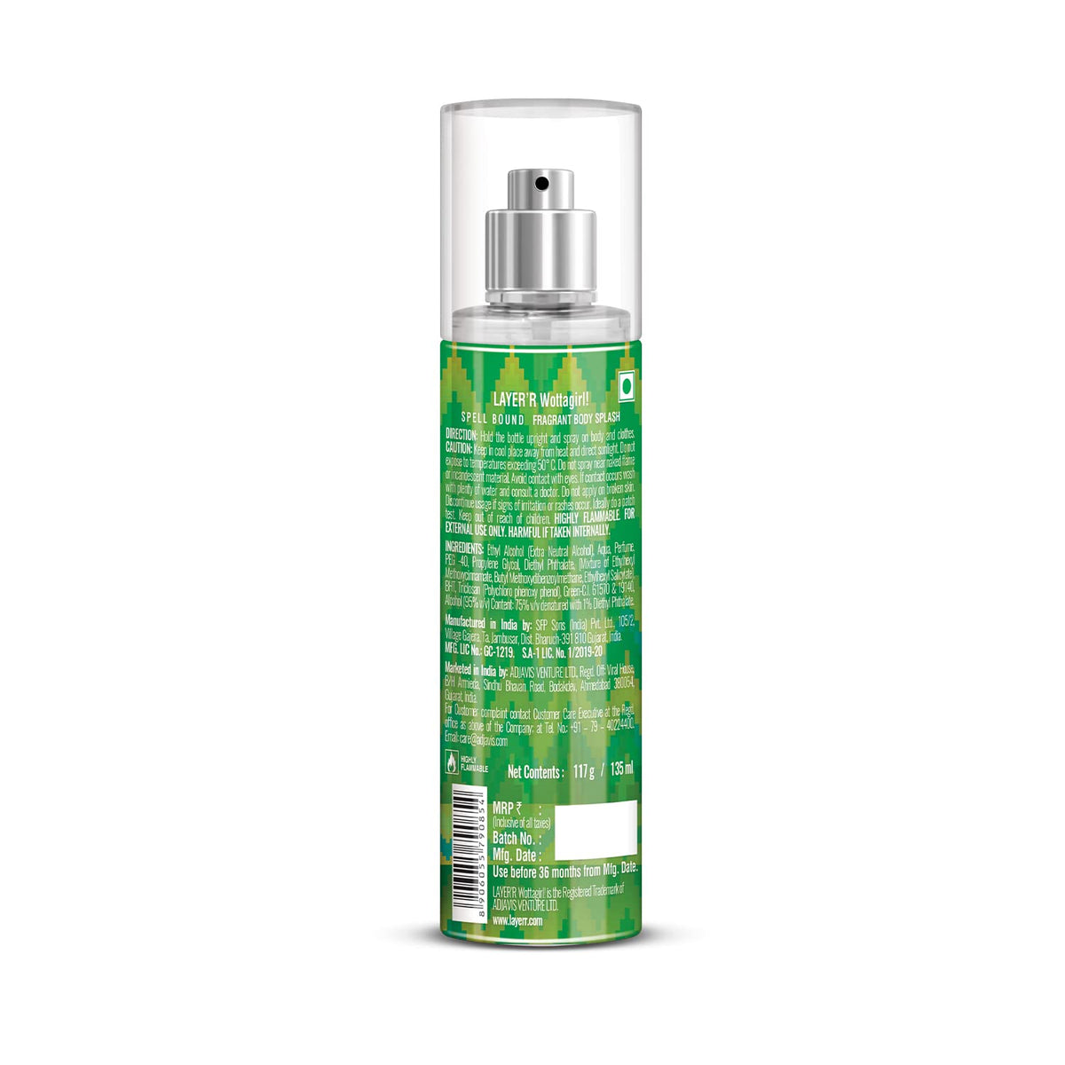 Layer'r Wottagirl Spell Bound Body Splash For Her (135ml)