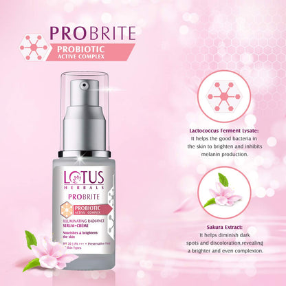Lotus Herbals Probrite Illuminating Radiance Serum+Creme SPF 20 PA+++ (30ml)
