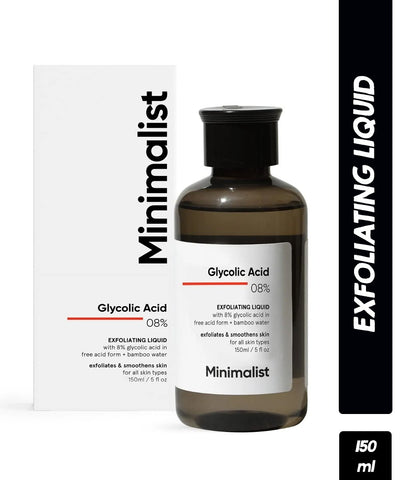 Minimalist 8% Glycolic Acid Toner For Exfoliates Smoothes Skin (150ml)