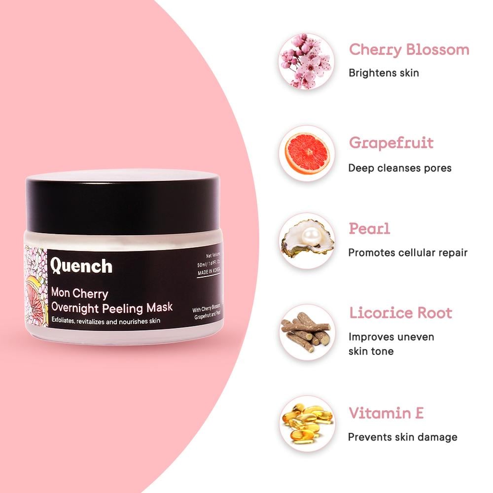 Quench Botanics Mon Cherry Overnight Peeling Mask (50ml)