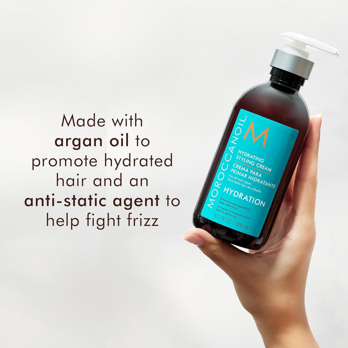 Moroccanoil Hydrating Styling Cream |Argan Oil Leave-In |Tames Frizz, Adds Shine For All Hair Types (300ml)
