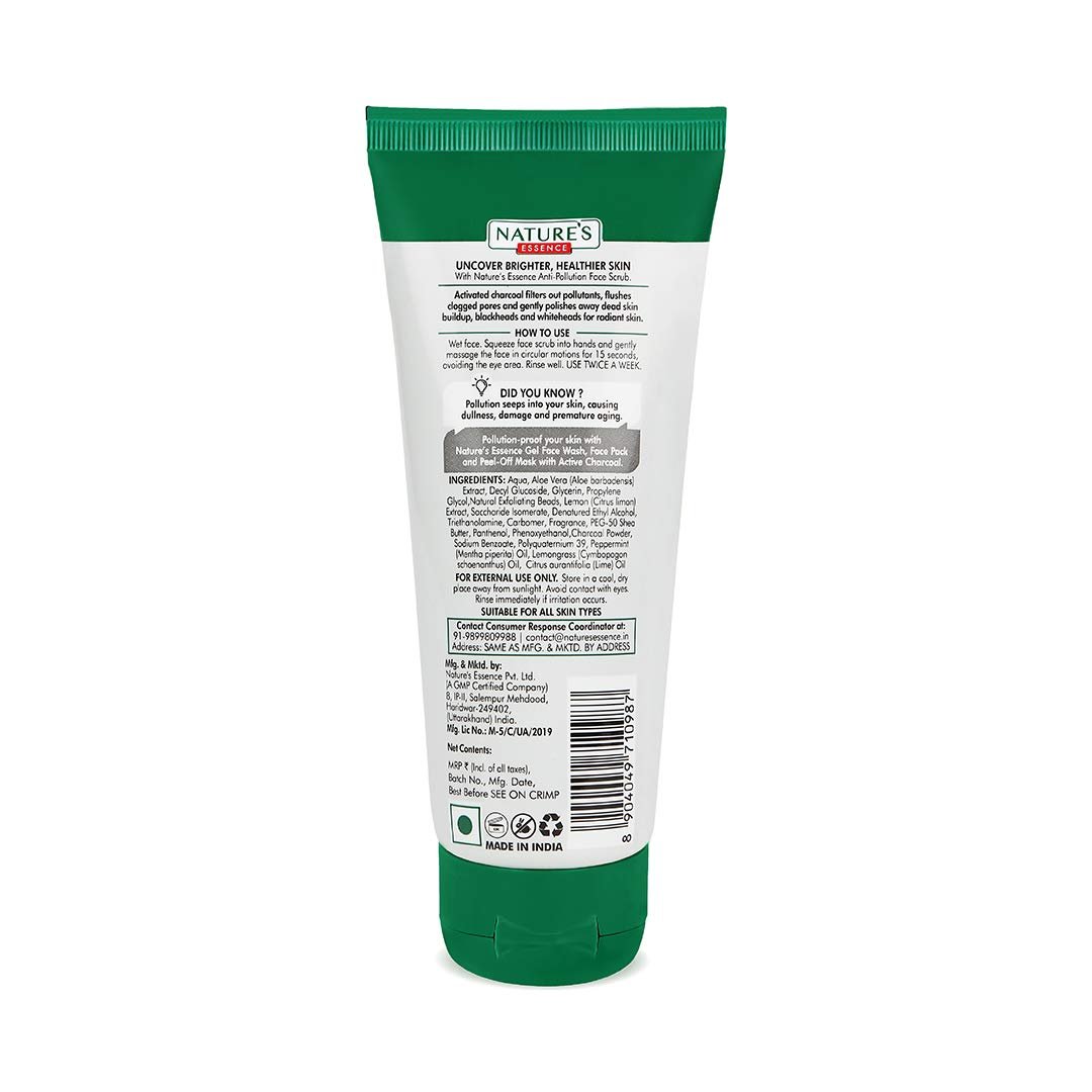 Natures Essence Anti Pollution Charcoal Face Scrub (65ml)