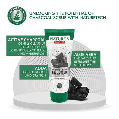 Natures Essence Anti Pollution Charcoal Face Scrub (65ml)