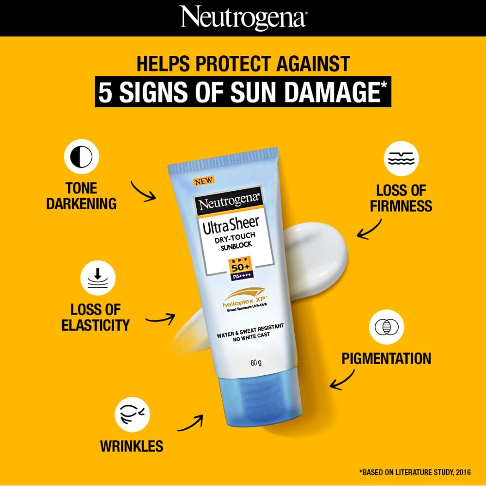 Neutrogena Ultrasheer SPF50+ PA++++ Ultra Light Moisturizing Face Sunscreen Oily & Sensitive Skin (80gm)