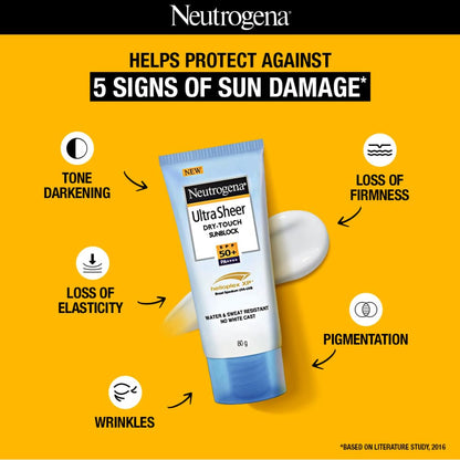 Neutrogena Ultrasheer SPF50+ PA++++ Ultra Light Moisturizing Face Sunscreen Oily & Sensitive Skin (80gm)