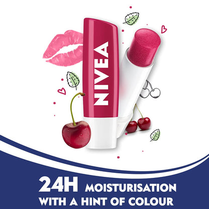 Nivea Fruity Cherry Shine Lip Balm Glossy Finish (4.8gm)