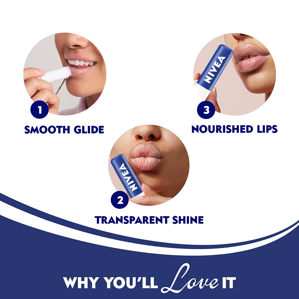 NIVEA Lip Balm, Original Care, for 24h Moisture with Shea Butter & Natural Oils (4.8gm)
