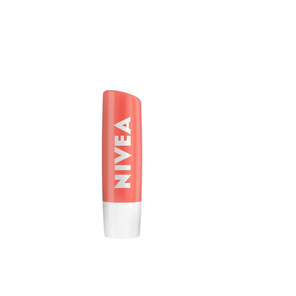 NIVEA Lip Balm, Peach Shine, 24h Moisture with Natural Oils, Coral Pink Shine & Peach Aroma (4.8gm)