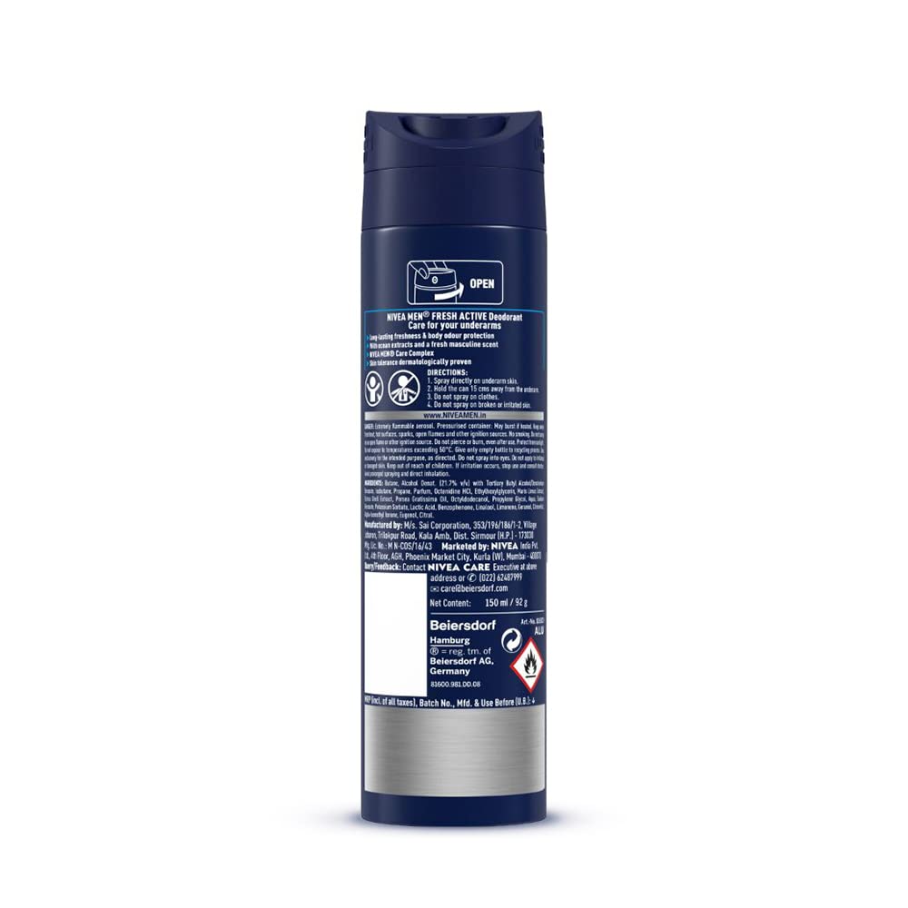 Nivea Men Fresh Active Original 48 Hours Deodorant (150ml)