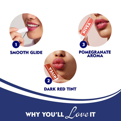 NIVEA Lip Balm, Strawberry Shine, 24h Moisture with Natural Oils, Reddish Shine & Strawberry Aroma (4.8gm)