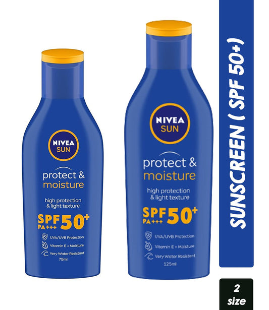 Nivea Protect & Moisture Sun Lotion SPF 50+ with UVA & UVB Protection, Water Resistant Sunscreen