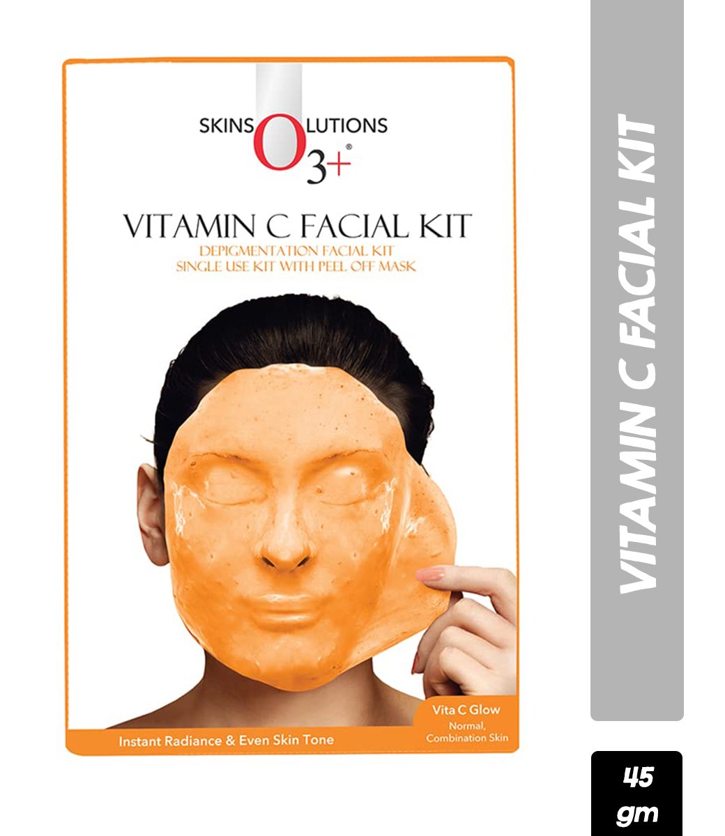 O3+ Vitamin C Facial kit with Peel off Mask for Instant Radiance and Even Skin Tone (40g + 5ml)