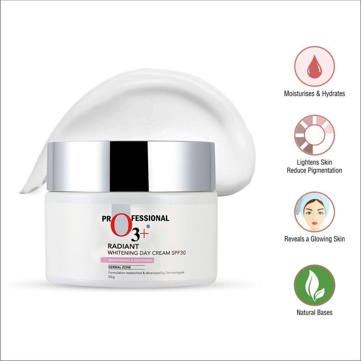 O3+ Radiant Day Cream Moisturiser SPF30 for Brightening & Glowing Skin | All Skin Types (50gm)