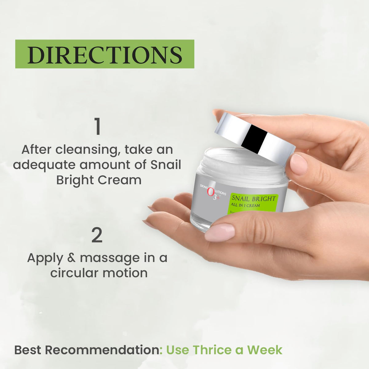 O3+ Snail Bright Mucin Gel Cream Moisturiser For Korean Glass Glow & Barrier Repair (50gm)