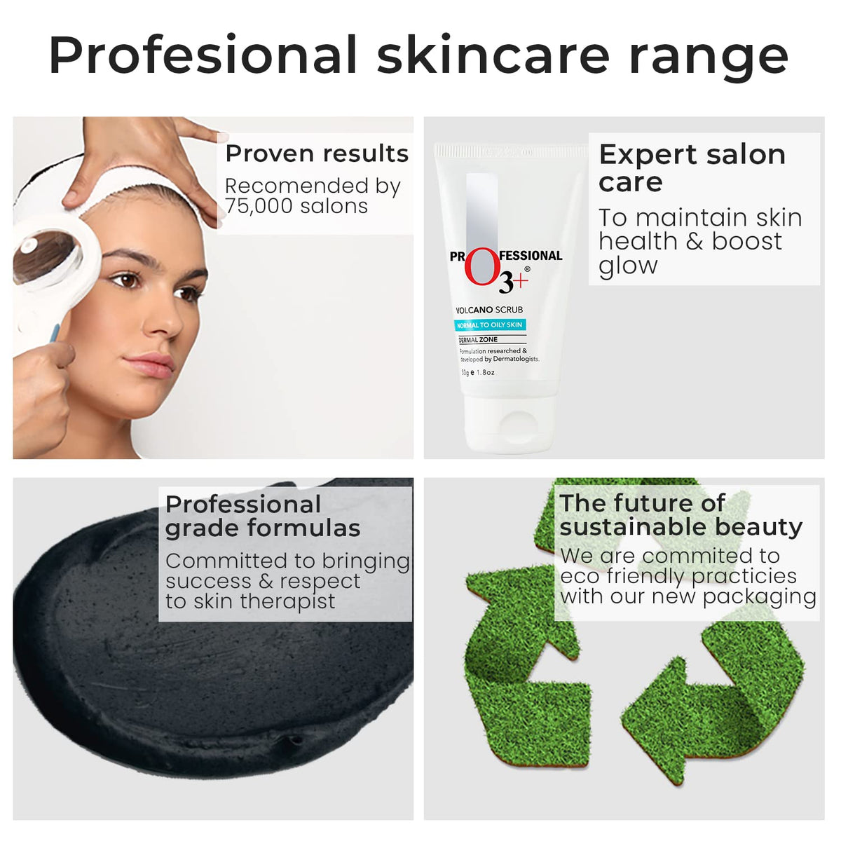 O3+ Professional Volcano Scrub Normal To Oily Skin For Blackheads & Instant Brightening (50gm)