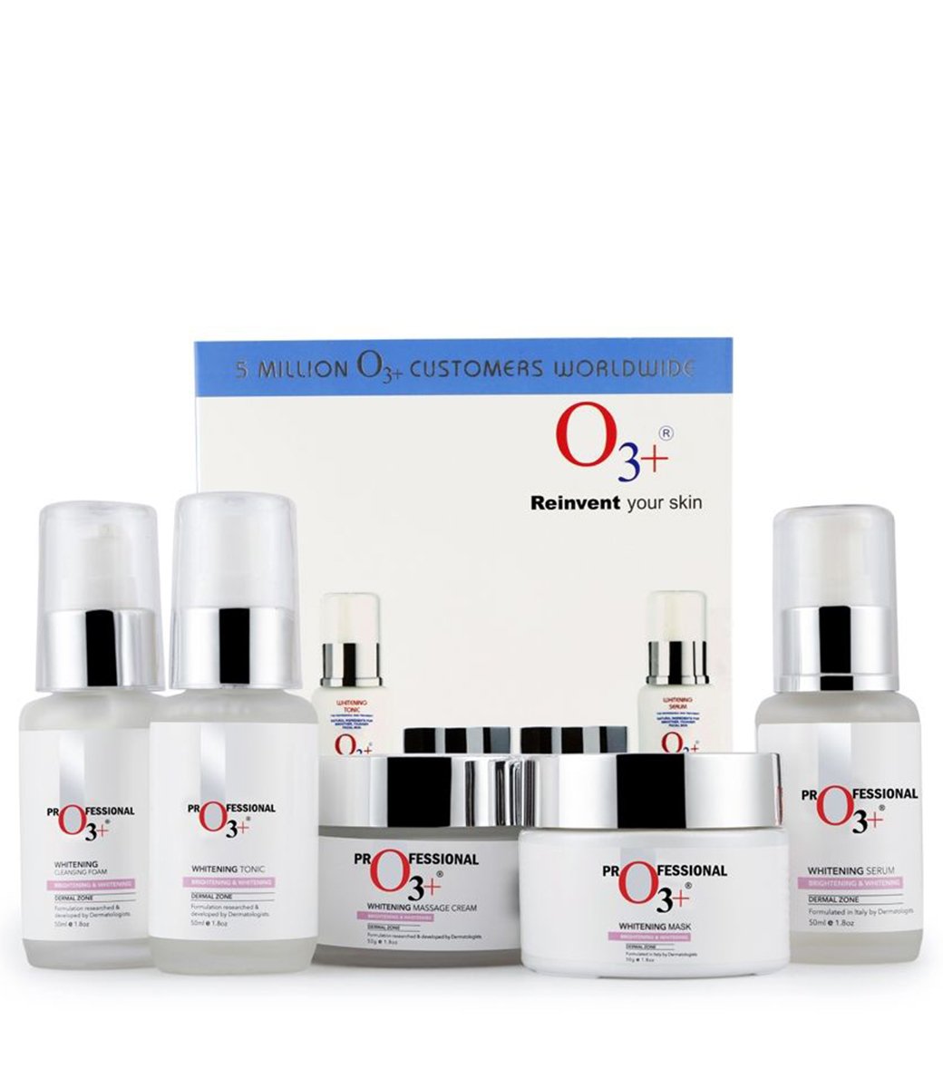O3+ Professional Whitening Facial Kit for Tan-Pigmented Skin Radiance & Shine (150ml+100gm)