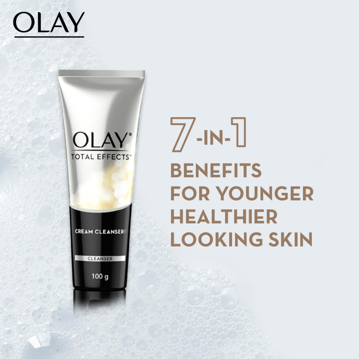 Olay Total Effects Foaming Cleanser & Face Wash, Fights 7 Signs of Ageing With Green Tea Extracts (100g)