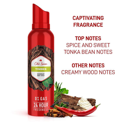 Old Spice Timber Deodorant Body Spray (140ml)