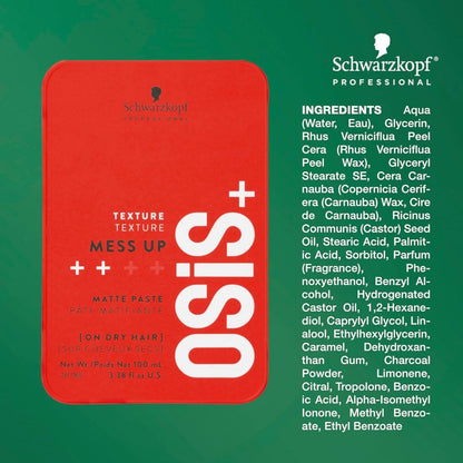 Schwarzkopf Professional OSiS+ Mess Up Hair Styling Matte Paste (100ml)