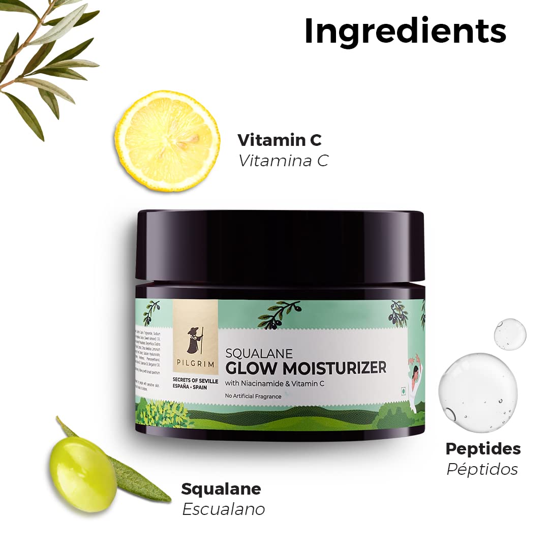 Pilgrim Squalane Glow Moisturizer with Niacinamide & Vitamin C (50gm)
