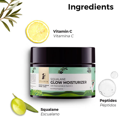 Pilgrim Squalane Glow Moisturizer with Niacinamide & Vitamin C (50gm)