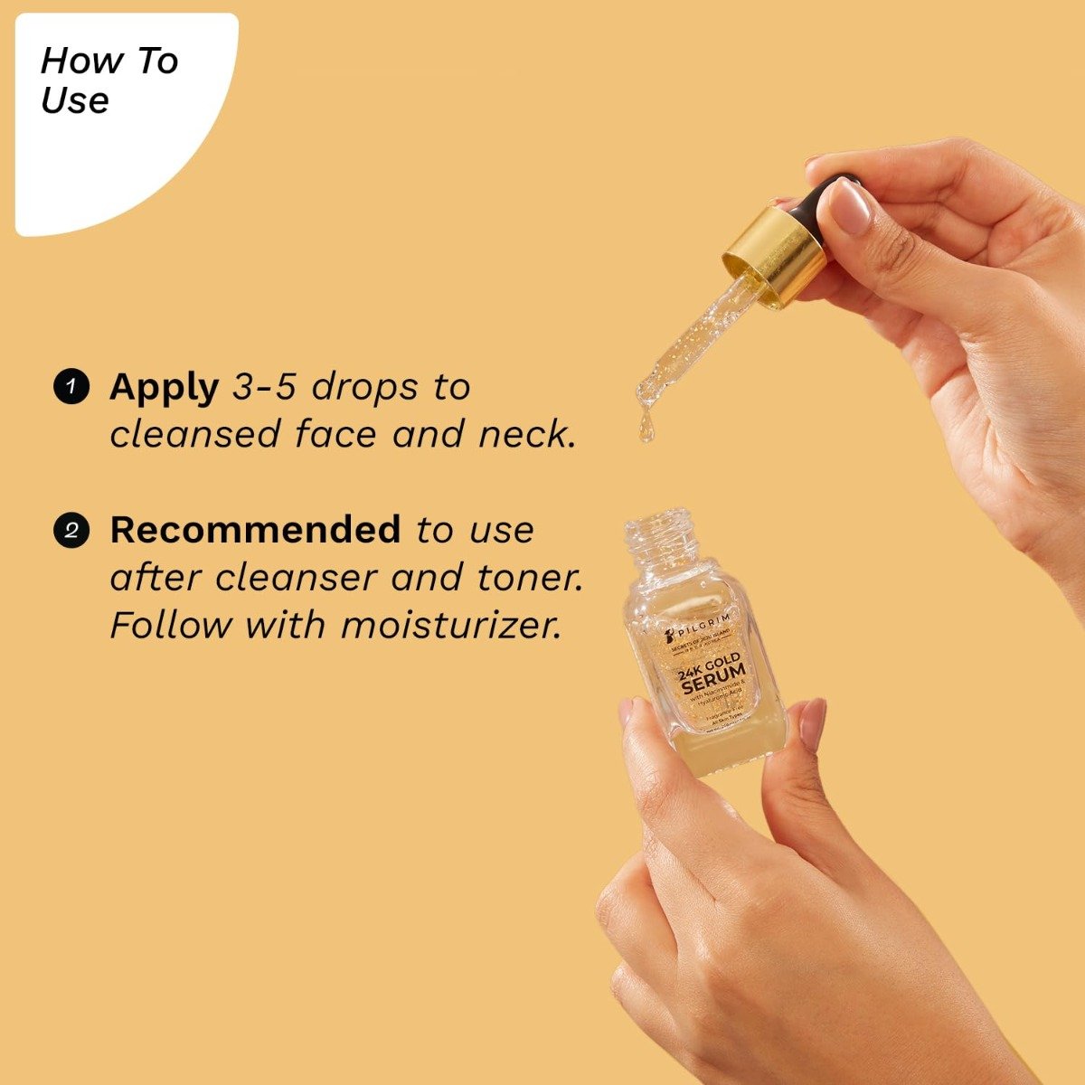 Pilgrim 24K Gold Face Serum with Niacinamide & Hyaluronic Acid (20ml)